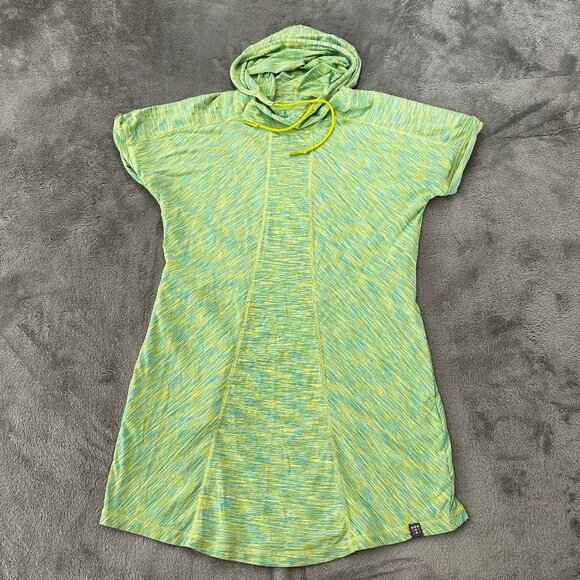 Title Nine Citron Tunic Dress MEDIUM Performance Hooded Sporty - Picture 1 of 7